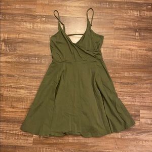 Green spaghetti strap dress